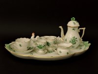 Lot 145 - A Herend porcelain breakfast set on tray