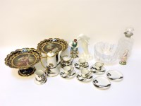Lot 228 - Ceramics and glass items including a pair of Vienna porcelain tazzas