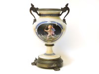 Lot 277 - A French painted gilt mounted urn