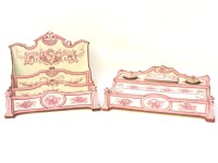 Lot 279 - A pink Faience inkstand