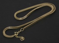 Lot 126 - A gold foxtail chain necklace