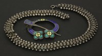 Lot 142 - A late Victorian silver two row fancy balance necklace