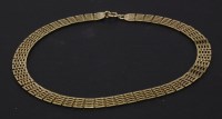Lot 160 - A 9ct gold five bar gate link necklace
