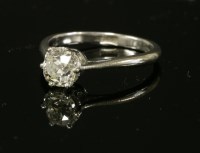 Lot 172A - A white gold single stone diamond ring