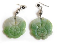 Lot 173A - A pair of jade carved earrings