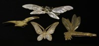 Lot 111 - A French Art Nouveau carved horn moth brooch
