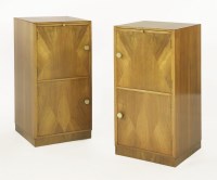 Lot 416 - A pair of Art Deco walnut bedside cabinets