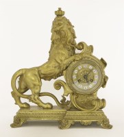 Lot 490 - A French gilt mantel clock