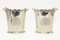 Lot 341 - A pair of ovoid form twin handled wine coolers