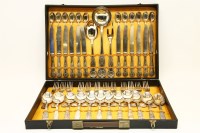 Lot 180 - A 'Arg 800' grade silver queens pattern cased canteen of cutlery