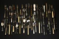 Lot 152 - A small collection of pickle forks and other cutlery