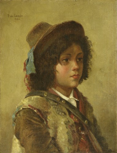 Lot 237 - P...de Lazlo (late 19th century)
PORTRAITS OF A NEAPOLITAN GIRL AND BOY
A pair