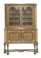 Lot 336 - A Dutch inlaid two-tier display cabinet