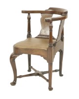 Lot 340 - A George III mahogany corner chair