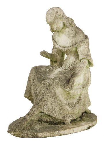 Lot 63 - A marble carving of a girl