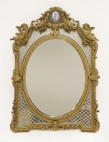 Lot 352 - A gilt overmantel mirror