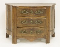 Lot 359 - A French oak and walnut serpentine commode
