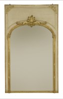 Lot 360 - A large Edwardian trumeau mirror