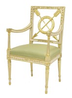 Lot 425 - A French Empire-style elbow chair