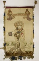 Lot 96 - A silk and embroidered banner