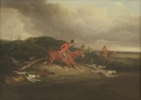 Lot 259 - R...D...Cockburn (mid-19th century)
A HUNTING SCENE
Signed on stretcher