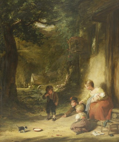 Lot 255 - William Collins RA (1788-1847)
'THE STRAY KITTEN'
Signed and dated 1838
