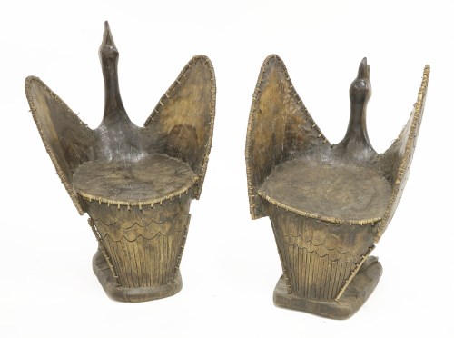 Lot 88 - A pair of unusual wooden tribal seats