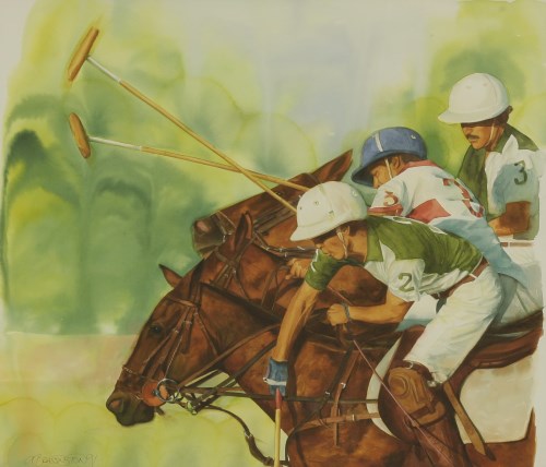 Lot 226 - Alan Brassington (b.1959)
POLO PLAYERS
Signed and dated '91 l.l.