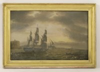 Lot 232 - Attributed to Thomas Whitcombe (1763-1824)
AN EAST INDIAMAN OFF THE COAST
Oil on canvas 
56 x 86cm
