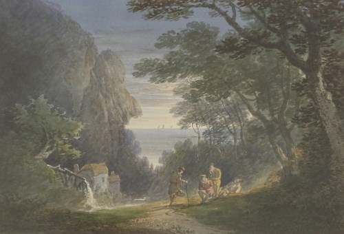 Lot 185 - William Payne (1744-1833) 
VIEW ON THE COAST NR MT. EDGECOMBE
Signed l.c.