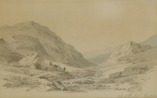 Lot 182 - Paul Sandby Munn (1773-1845) 
VALE OF LLANBERIS 
Inscribed and dated 1802
