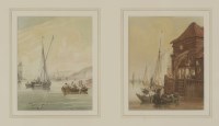 Lot 177 - Samuel Owen (1768-1857) 
ROWING BOATS BY THE SHORE
Signed l.r.