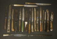Lot 21 - Twenty early knives and part knives