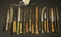 Lot 23 - Twenty early knives and part knives