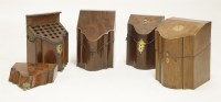 Lot 46 - Four mahogany knife boxes