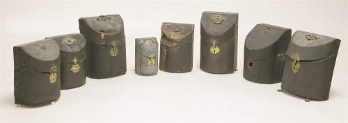 Lot 47 - Eight shagreen knife boxes