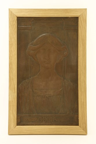 Lot 48 - A copper plaque of a lady