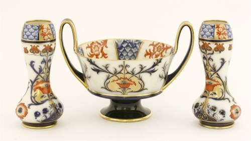 Lot 10 - A Moorcroft Macintyre twin-handled centrepiece