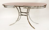 Lot 252 - An American-diner-style vinyl/Formica and tubular-framed extending table