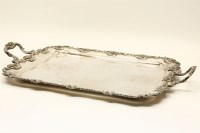 Lot 419 - An early 20th Century Sheffield plate twin handled tray