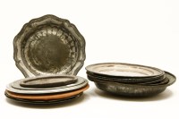 Lot 307 - A collection of various pewter and other plates