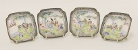 Lot 163 - Two pairs of Chinese Canton enamelled trays