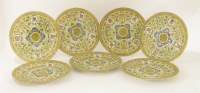 Lot 58 - Seven Chinese famille rose birthday plates
