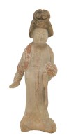 Lot 361 - A Chinese terracotta figure of a court lady