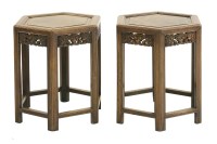 Lot 249 - A pair of Chinese hardwood vase stands