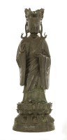 Lot 141 - A Chinese bronze bodhisattva of Ksitigarbha