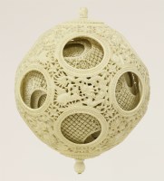 Lot 176 - A large Canton ivory ball