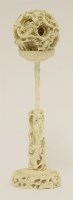 Lot 177 - A Canton ivory ball and stand