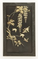 Lot 333 - A Japanese black lacquered panel