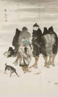 Lot 387 - Three Chinese contemporary gouache paintings